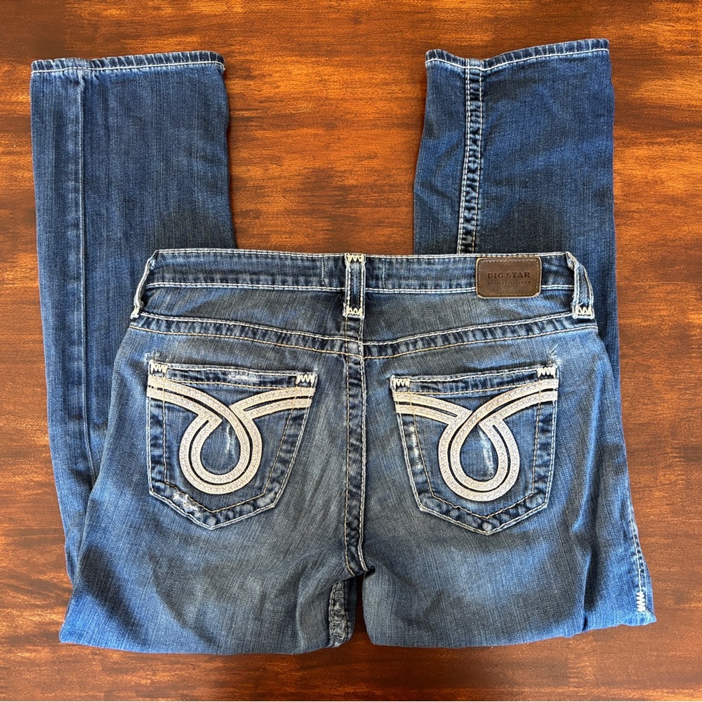 Big Star Jeans Vintage Dark Blue Thick Stitch Women 29